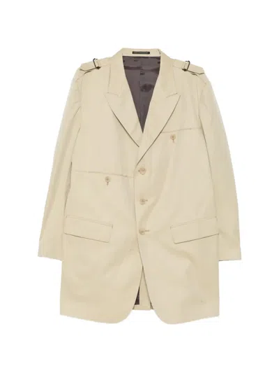 Yohji Yamamoto Buckle-detail Peaked-lapel Blazer In Multi