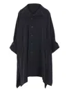 Yohji Yamamoto Button-fastening Asymmetric Coat In Black