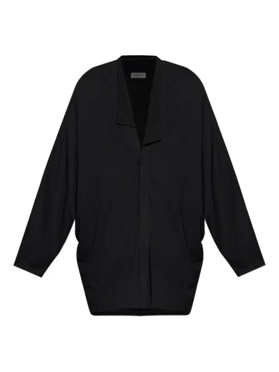 Yohji Yamamoto Button-fastening Asymmetric-collar Shirt In Black