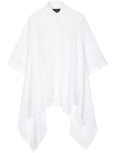 Yohji Yamamoto Button-fastening Asymmetric Top In White