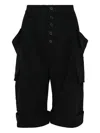 Yohji Yamamoto Button-fastening Cargo Shorts In Black