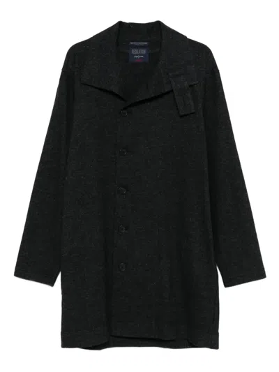 Yohji Yamamoto Button-fastening Pocket Coat In Gray