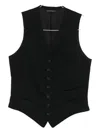 Yohji Yamamoto Button-fastening V-neck Waistcoat In Black