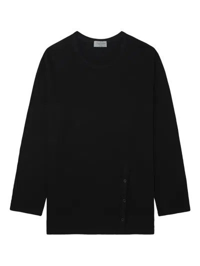 Yohji Yamamoto ボタン ロングtシャツ In Black