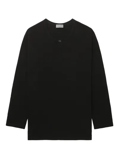 Yohji Yamamoto ボタン ロングtシャツ In Black