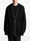 Yohji Yamamoto Button Trim Cardigan In Black