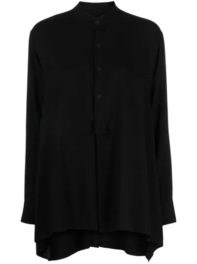 Yohji Yamamoto Long-sleeve Button-up Shirt In Black