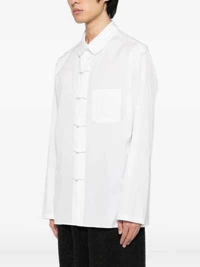 Yohji Yamamoto Button-up Long-sleeved Shirt In White