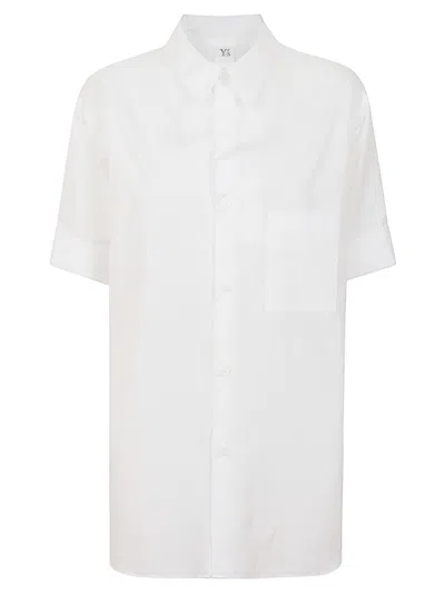 Yohji Yamamoto Button-up White Cotton Shirt With Relaxed Fit