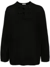 Yohji Yamamoto Button Up Wool Jumper In Black