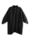 Yohji Yamamoto Button Wool Coat In Black