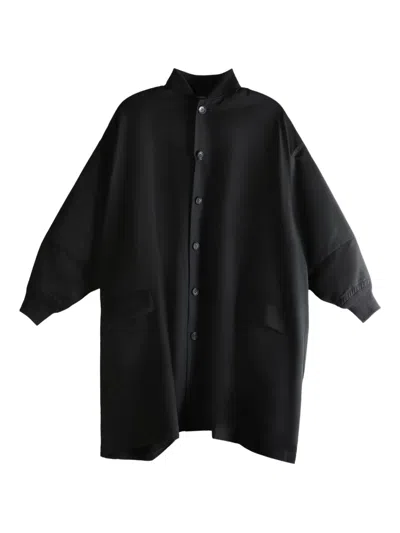 Yohji Yamamoto Button Wool Coat In Black