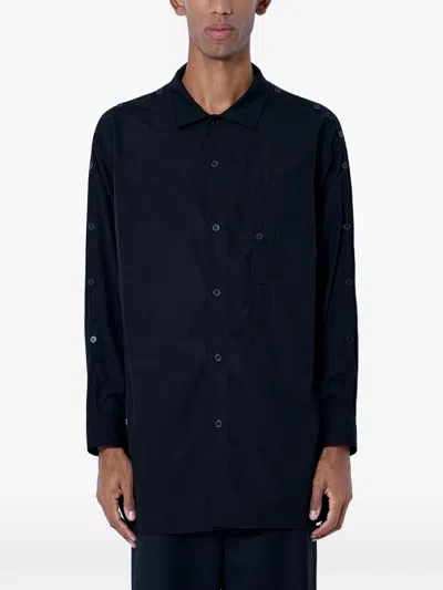 Yohji Yamamoto Button-detail Long-sleeve Shirt In Black