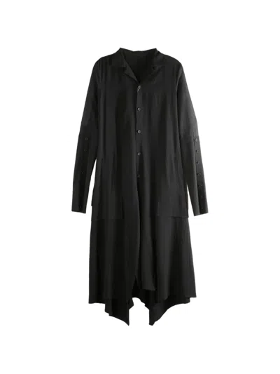 Yohji Yamamoto Button-down Asymmetric Dress In Black