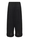 Yohji Yamamoto Buttoned Cropped Trousers In Black