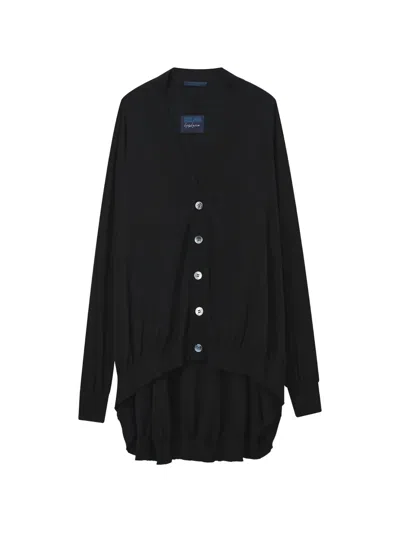 Yohji Yamamoto Buttoned Oversized Cardigan In Black