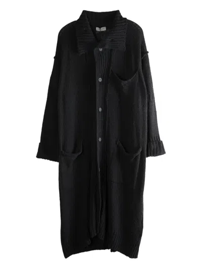 Yohji Yamamoto Buttoned Patch-pocket Coat In Black