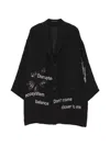 Yohji Yamamoto Buttoned Patterned Silk Jacket In Black