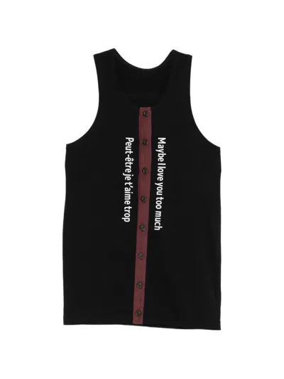 Yohji Yamamoto Button-up Tank Top In Black