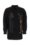 Yohji Yamamoto Graphic Print Linen Blend Shirt