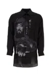 Yohji Yamamoto Silk Shirt Graphic Print Long Sleeves