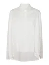 Yohji Yamamoto Oversized Double Front White Shirt With Classic Collar In Blanco
