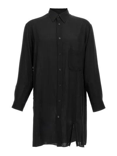 YOHJI YAMAMOTO CELLULOSE LAWN ZIP BUTTON BLOUSE SHIRT