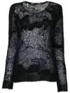 Shop Yohji Yamamoto Camouflage-pattern Sweater In Black