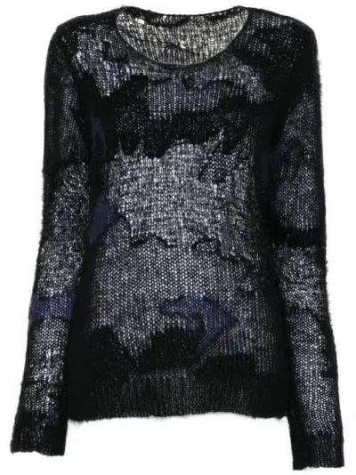 Yohji Yamamoto Camouflage-pattern Sweater In Black