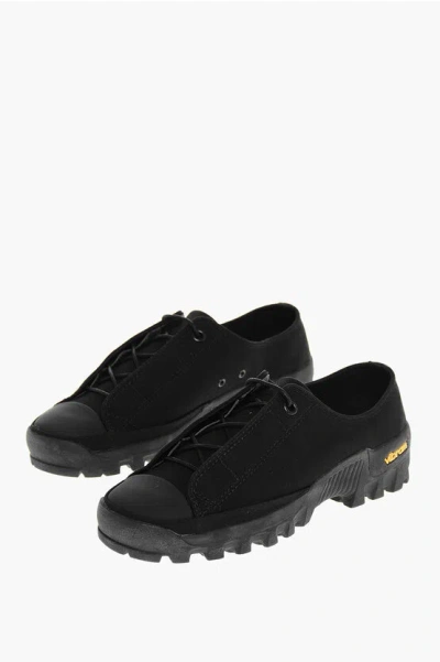 Yohji Yamamoto Canvas Low-top Sneakers With Tank Sole In Black