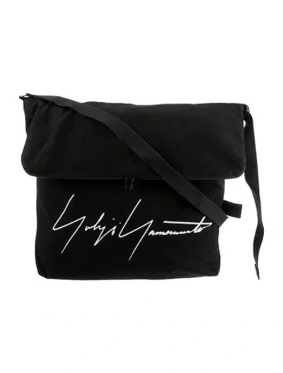 Pre-owned Yohji Yamamoto Canvas Messenger Bag In Black