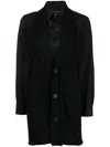Yohji Yamamoto Cardigan-effect Long-sleeved Shirt In Schwarz