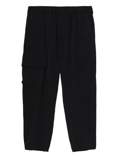 Yohji Yamamoto Cargo-pocket Trousers In Black