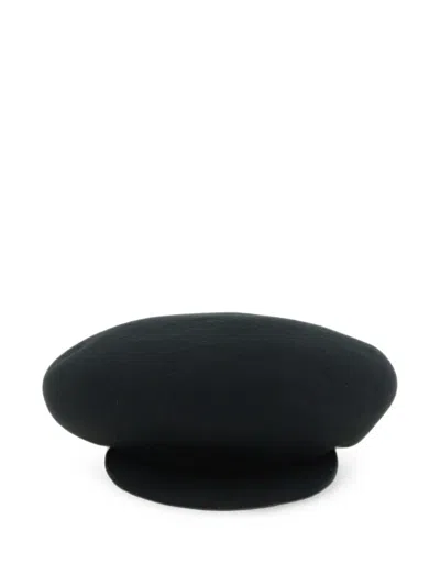 Yohji Yamamoto Men Black Casquette Solid Bakerboy Hat In Gray