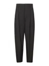 Yohji Yamamoto High-waisted Pleated Trousers With Tailored Silhouette In Black