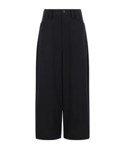Yohji Yamamoto Casual Trousers With Belt Loops In Black