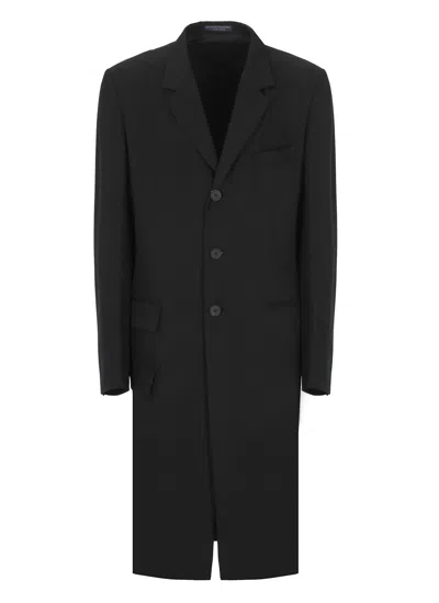 Yohji Yamamoto Cellulose Coat In Black