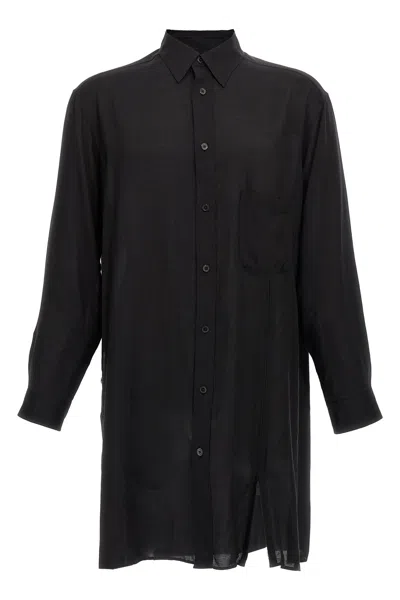 Yohji Yamamoto Lawn Zip Button Blouse Shirt In Black