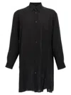 Yohji Yamamoto 'cellulose Lawn Zip Button Blouse' Shirt In Black