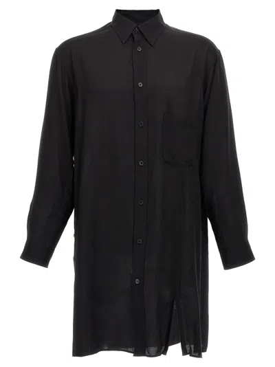 Yohji Yamamoto 'cellulose Lawn Zip Button Blouse' Shirt In Black