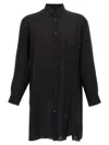 Yohji Yamamoto 'cellulose Lawn Zip Button Blouse' Shirt In Black