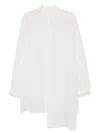 Yohji Yamamoto Cellulose Loan Unbalanced Collar Shirt In Neutrals