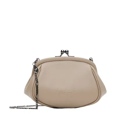 Yohji Yamamoto Chain Shoulder Bag In Nude