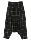 Yohji Yamamoto Plaid Silk Pants In Black