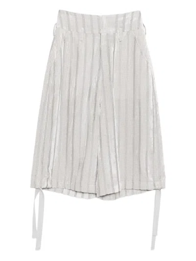 Yohji Yamamoto Checked Trousers In White