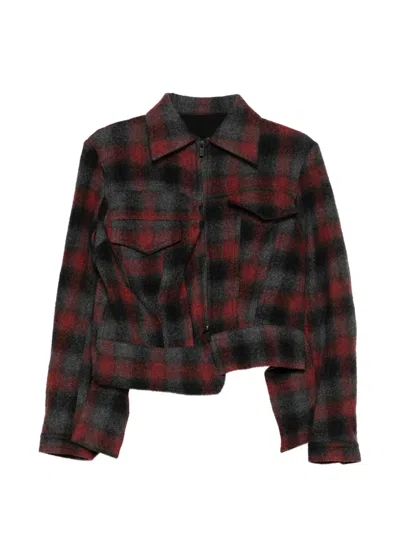 Yohji Yamamoto Check-pattern Flap-pocket Jacket In Multi