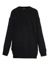Yohji Yamamoto Chest-pocket Frayed-edge Sweater In Black