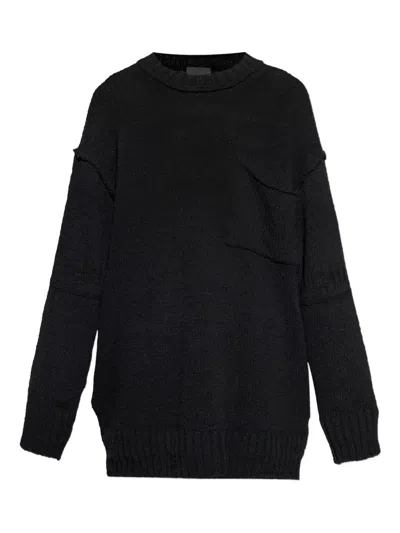 YOHJI YAMAMOTO CHEST-POCKET FRAYED-EDGE SWEATER