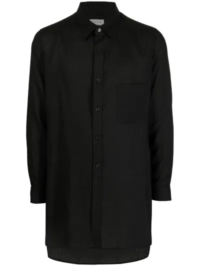 Yohji Yamamoto Chest-pocket Long-sleeve Shirt In Black