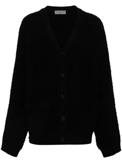 Yohji Yamamoto Chunky-knit Cardigan In Black